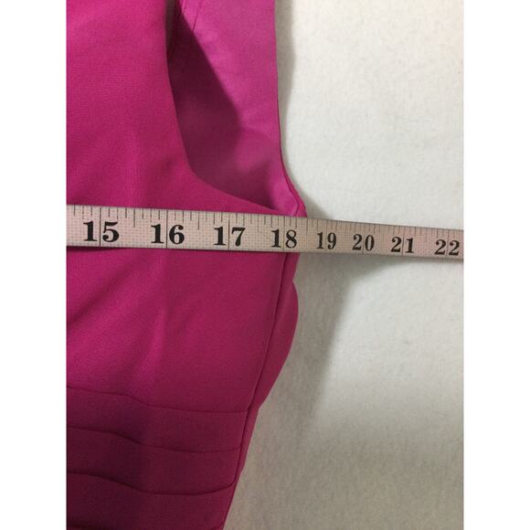 FORMAL PARTY SZ 10 L Pink V-Neck Pleated Maxi Bridesmaid Gown Dress NEW 0B13 - Picture 5 of 9